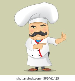 Vector Chef Cook Serving Food Realistic Cartoon Character Design Isolated Vector Illustrator