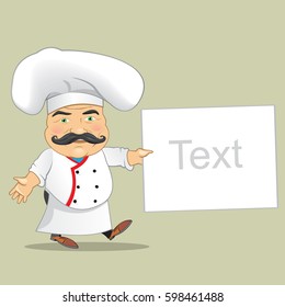 Vector Chef Cook Serving Food Realistic Cartoon Character Design Isolated Vector Illustrator