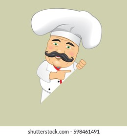 Vector Chef Cook Serving Food Realistic Cartoon Character Design Isolated Vector Illustrator