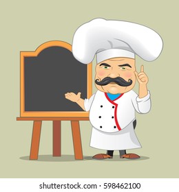 Vector Chef Cook Serving Food Realistic Cartoon Character Design Isolated Vector Illustrator