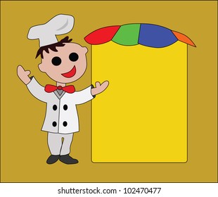 Vector - Chef and empty blank.