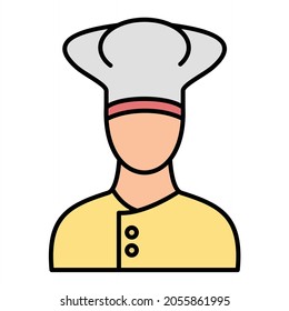 Diseño del icono de contorno relleno del Vector Chef
