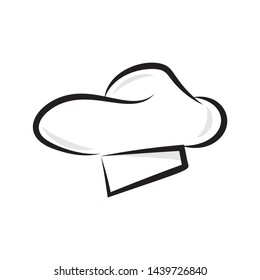 Vector chef hat. Baker cap isolated on white background.