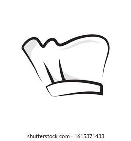 Vector chef hat. Baker cap isolated on white background.