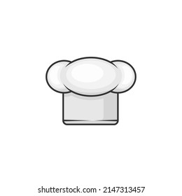 Vector chef hat icon in cartoon style. A chef hat is a part of a chef uniform. The vector illustration icon can be used for an app, website or part of a restaurant logo.