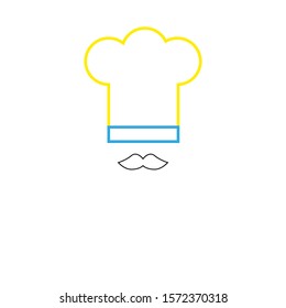 vector chef hat icon formed with simple lines