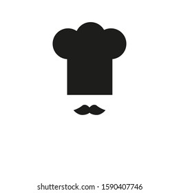 vector chef hat icon formed with simple lines