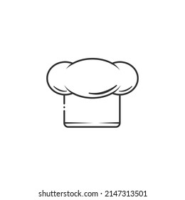 Vector chef hat icon in outline style. A chef hat is a part of a chef uniform. The vector illustration icon can be used for an app, website or part of a restaurant logo.