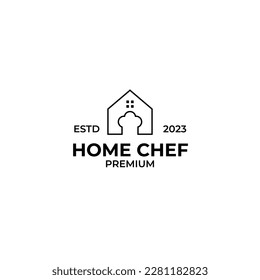 Vector chef house logo design concept illustration idea