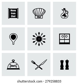 Vector Chef icon set on gray background