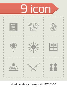 Vector Chef icon set on grey background