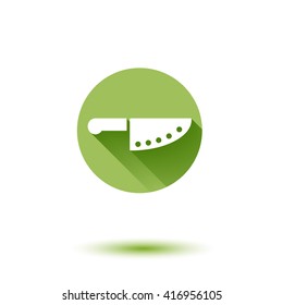 Vector chef knife simple flat long shadow restaurant icon