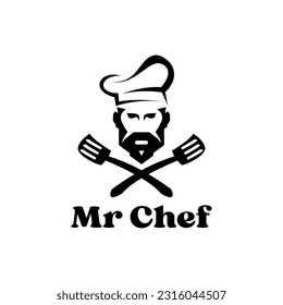 Vector Chef Logo illustration with frying tool