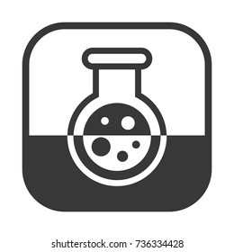 Vector chemical bulb icon. Laboratory glassware in gray isolated on white background. Experiment flask in flat style. Modern chemical symbol