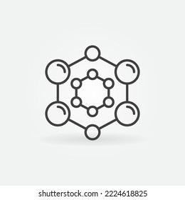 Vector Chemical Molecule Formula concept abstract icon or symbol in outline style