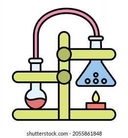 Vector Chemical Reaction Filled Outline Icon Design
