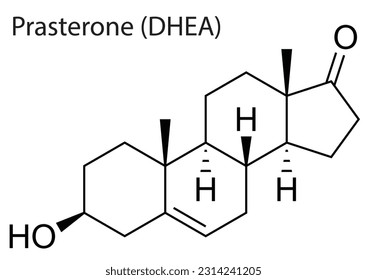 A vector of the chemical structure of Prasterone (DHEA) anabolic-androgenic steroid
