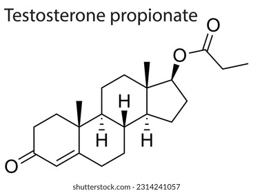 Vektor der chemischen Struktur von Testosteronpropionat, anabolisch-androgenes Steroid