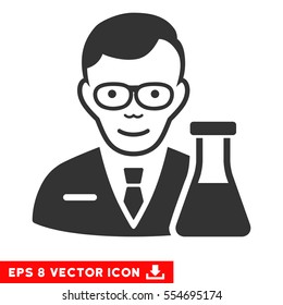 Vector Chemist EPS vector pictogram. Illustration style is flat iconic gray symbol on a transparent background.