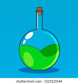Vector chemistry bottle with cap