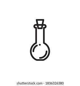 Icono de botella de química vectorial. Ilustración plana de la botella aislada sobre fondo blanco. Símbolo de signo de ilustración vectorial de icono.