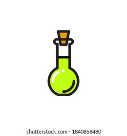 Icono de botella de química vectorial. Ilustración plana de la botella aislada sobre fondo blanco. Símbolo de signo de ilustración vectorial de icono.