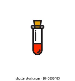 Vector chemistry bottle icon. Flat illustration of bottle isolated on white background. Icon vector illustration sign symbol.