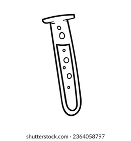 Icono de química vectorial dibujado a mano.