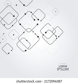 Vector chemistry web connect. Network lines graphic element design. Square concept illustration. Geometric lines and dots. Modern abstract background