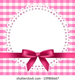 Vector chequered background with napkin and ribbon