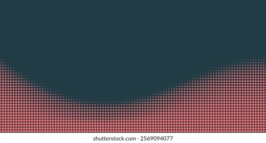 Vector Chequered Halftone Pattern Smooth Curved Border Red Blue Abstract Background. Checkered Rounded Square Dots Blur Texture Pop Art Design.