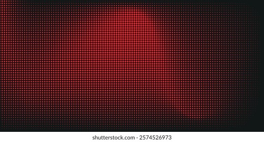 Vector Chequered Halftone Pattern Smooth Curved Border Red Blue Abstract Background. Checkered Rounded Square Dots Blur Texture Pop Art Design. Half Tone Contrast Graphic Minimalist Art Wide Wallpaper