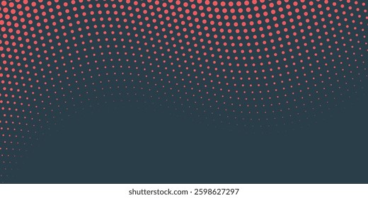 Vector Chequered Halftone Pattern Smooth Curved Border Red Blue Abstract Background. Checkered Rounded Square Dots Blur Texture Pop Art Design. Half Tone modern arts