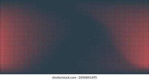 Vetor Checkered Meio-Tom Pattern Smooth Curved Border Red Blue Abstract Background Concept. Quadrado arredondado xadrez pontos borrão textura Pop Art Design. Meio Tom Contraste Gráfico Art Wide Wallpaper