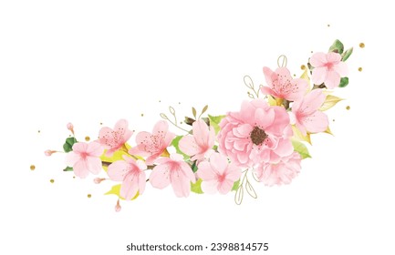 Vector cherry blossom branches card design.