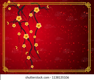 Vector Cherry blossom for Chinese New Year and mid autumn festival