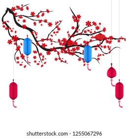 Vector Cherry blossom for Chinese New Year and mid autumn festival

