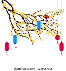 Vector Cherry blossom for Chinese New Year and mid autumn festival
