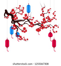 Vector Cherry blossom for Chinese New Year and mid autumn festival
