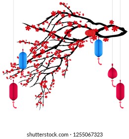 Vector Cherry blossom for Chinese New Year and mid autumn festival
