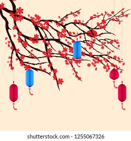 Vector Cherry blossom for Chinese New Year and mid autumn festival

