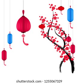Vector Cherry blossom for Chinese New Year and mid autumn festival
