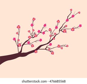 Vector Cherry blossom for Chinese New Year and lunar new year 
