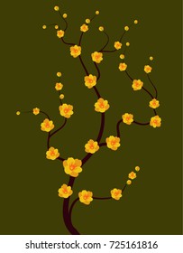 Vector Cherry blossom for Chinese New Year and lunar new year 