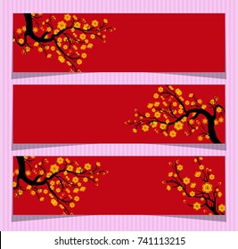 Vector Cherry blossom for Chinese New Year and lunar new year
