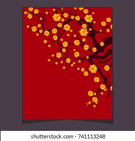 Vector Cherry blossom for Chinese New Year and lunar new year 