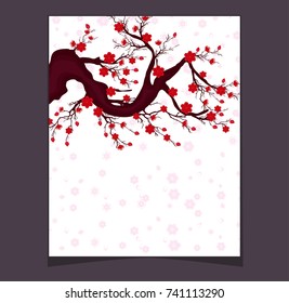 Vector Cherry blossom for Chinese New Year and lunar new year 