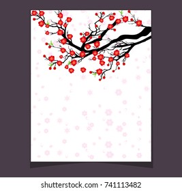 Vector Cherry blossom for Chinese New Year and lunar new year 