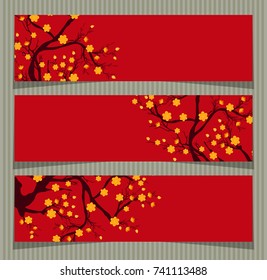 Vector Cherry blossom for Chinese New Year and lunar new year 