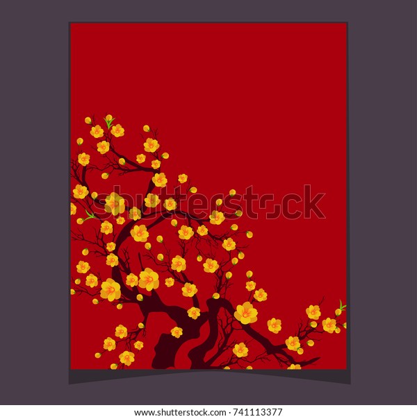 Vector Cherry Blossom Chinese New Year Stock Vector Royalty Free 741113377